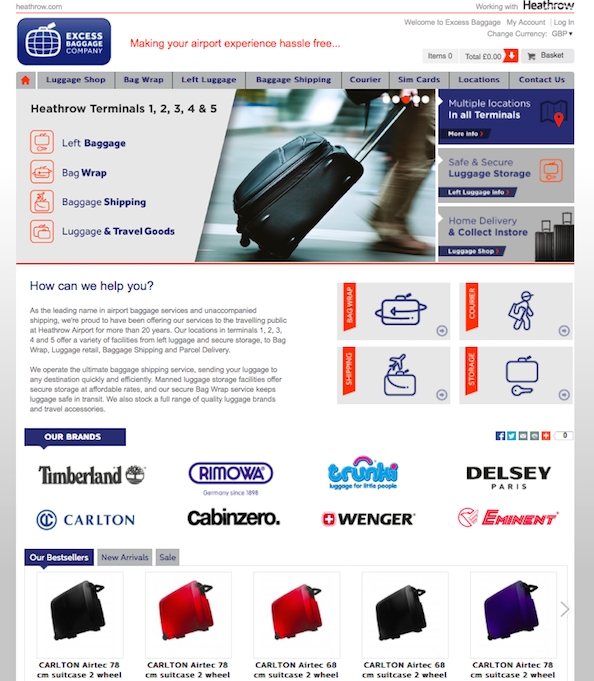 Excess Baggage Company Launches Heathrow  Portal
