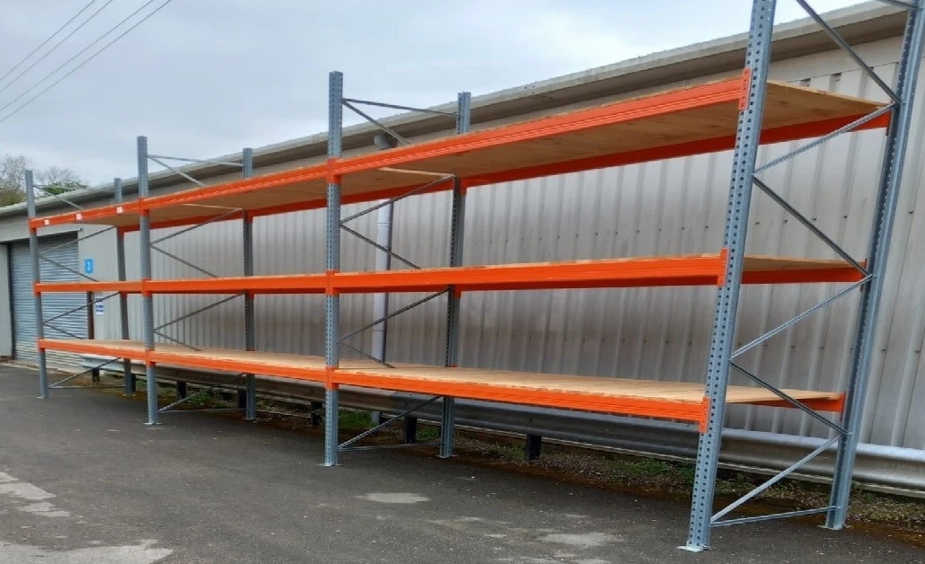 3 BAYS 3 LEVELS USED LONG SPAN RACKING WITH WOOD DECKING | IEM UK