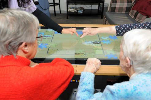 Versatile touchscreen tables valued at care homes