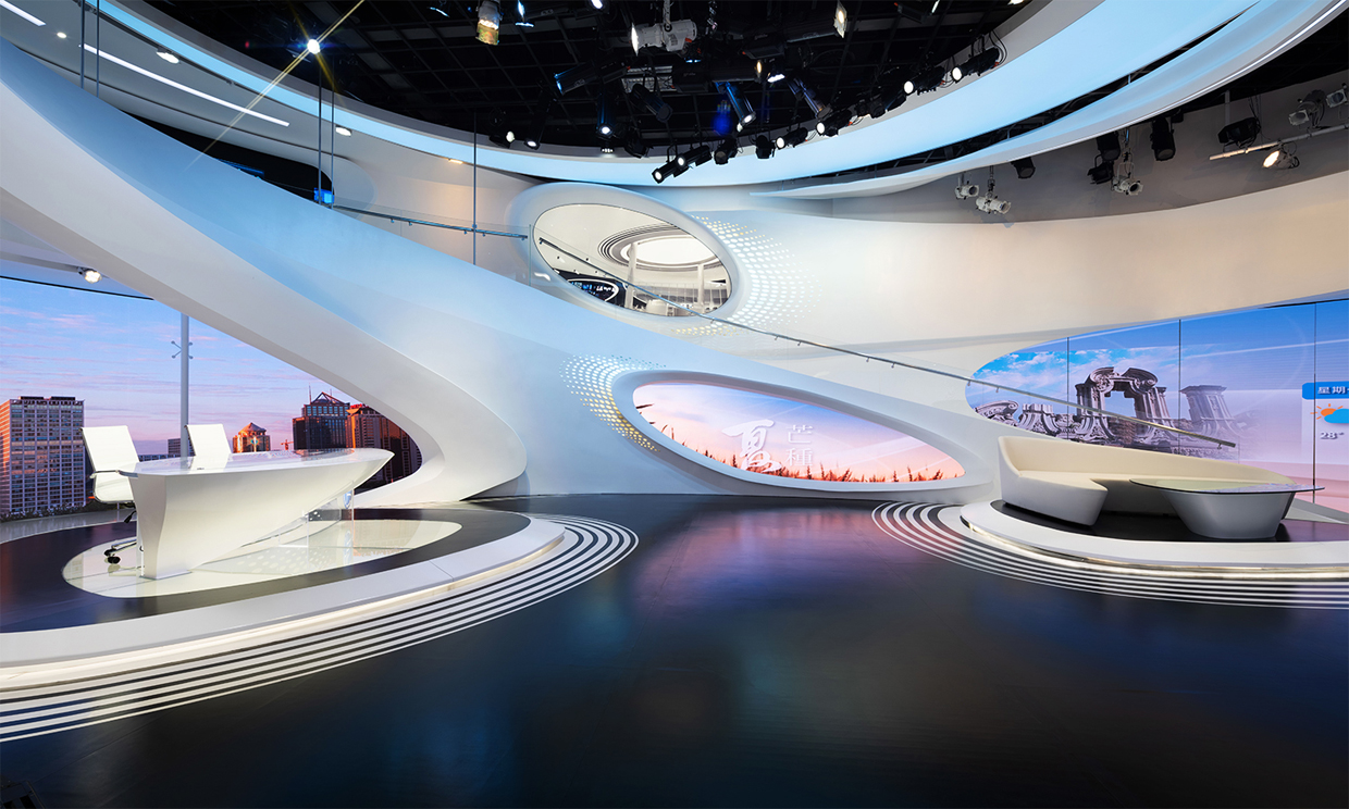 Realistic Setting Display Example Broadcast LED displays set in 3D printed studio | AV Magazine