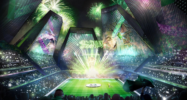 Crystal-like, soaring Saudi stadium to light up World Cup | AV